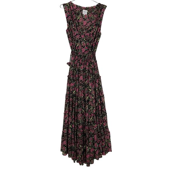 Misa Los Angeles Hollen Fuschia Floral Tiered Sleeveless Maxi Dress XS Feminine - Picture 6 of 16